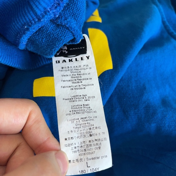 Men’s Blue Oakley Custom Fit Crew Neck Sweatshirt Size Large - Picture 5 of 5